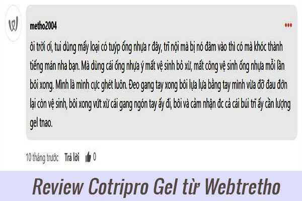 Review Cotripro Gel từ người dùng Webtretho