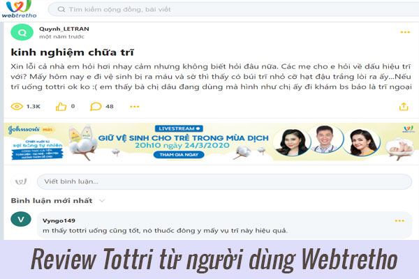 Review Tottri từ người dùng Webtretho